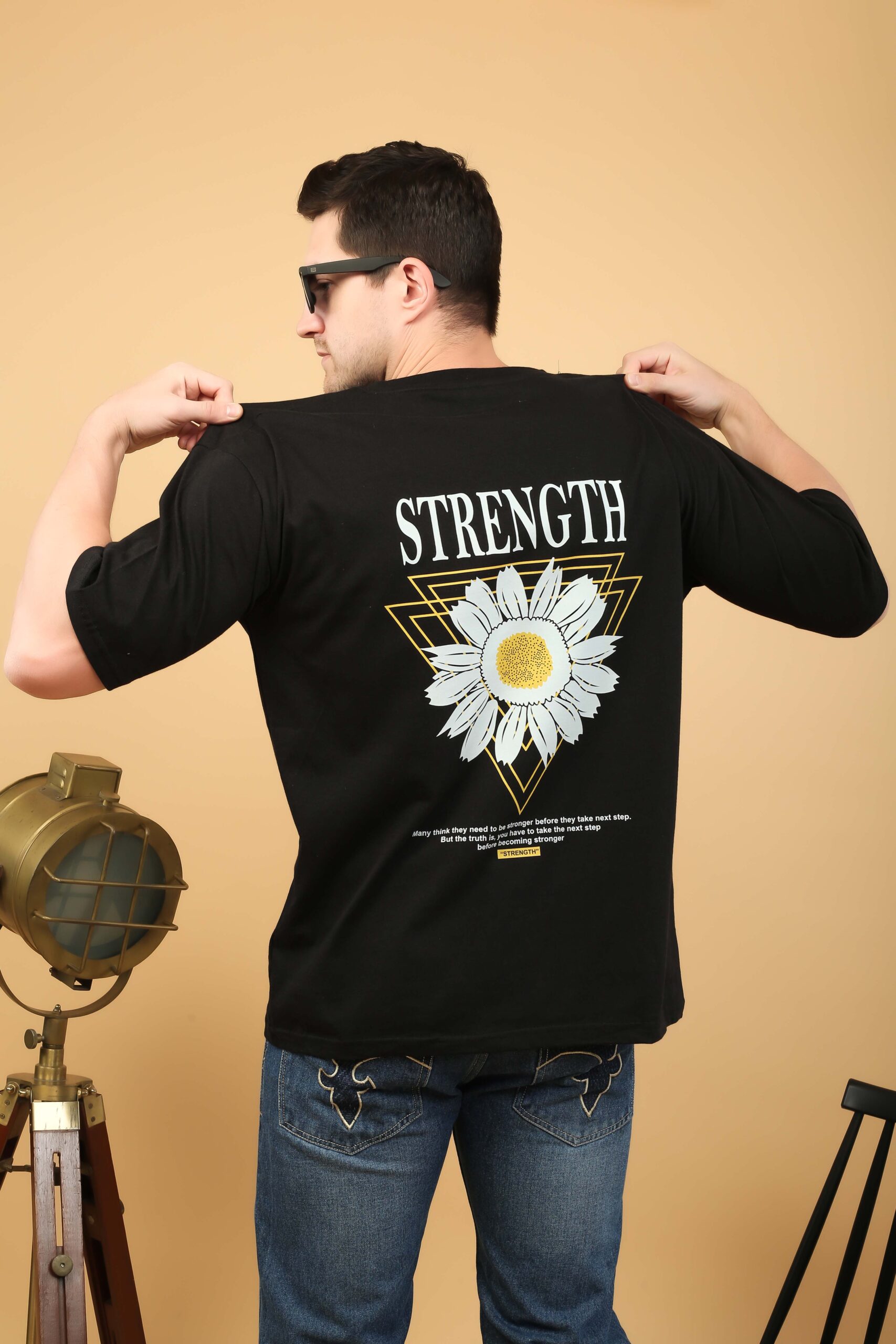 Strength Black Oversized T-shirt